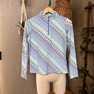 ▪️IBKUL Womens Long Sleeve Multi Color 1/4 Zip Mock Neck UPF 50+ Athleisure